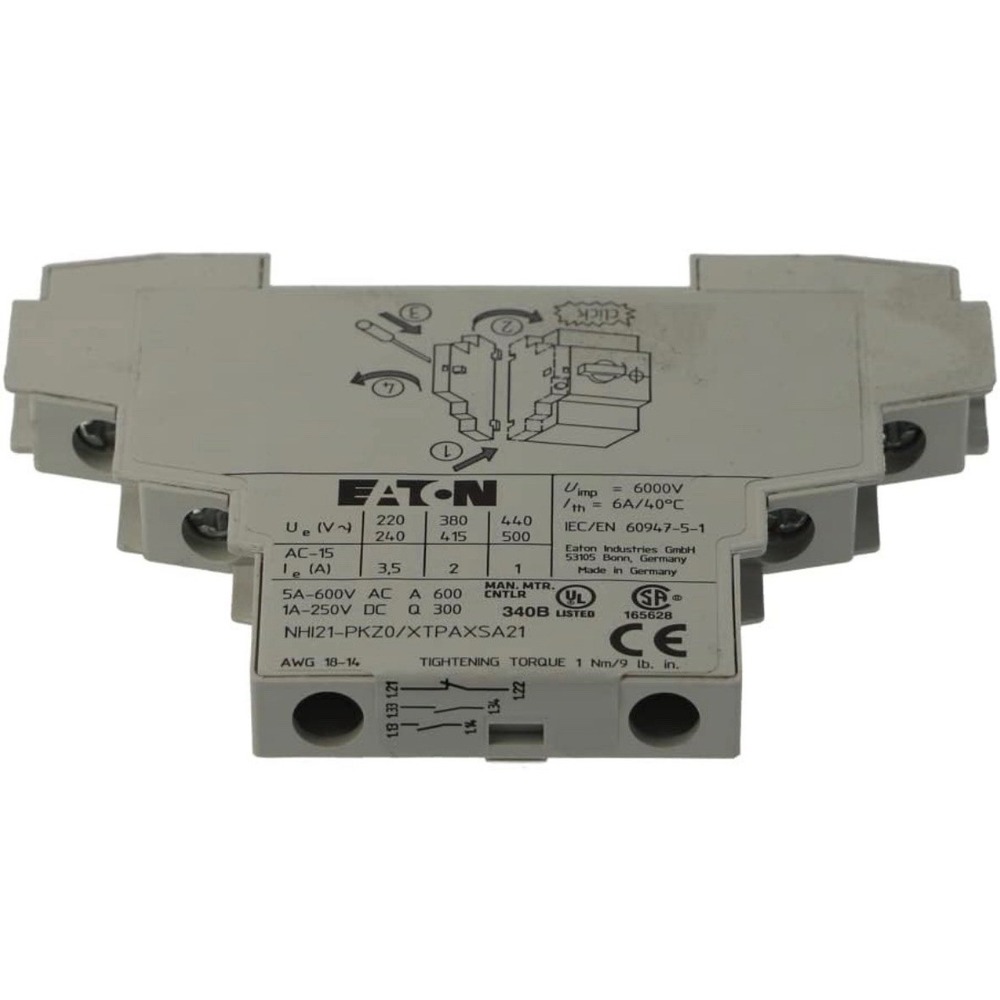 NHI 21-PKZ0/NH121-PKZ0/Y7-72894/Moeller Aux Contact,2N0+1NC,Screw Connection NEW